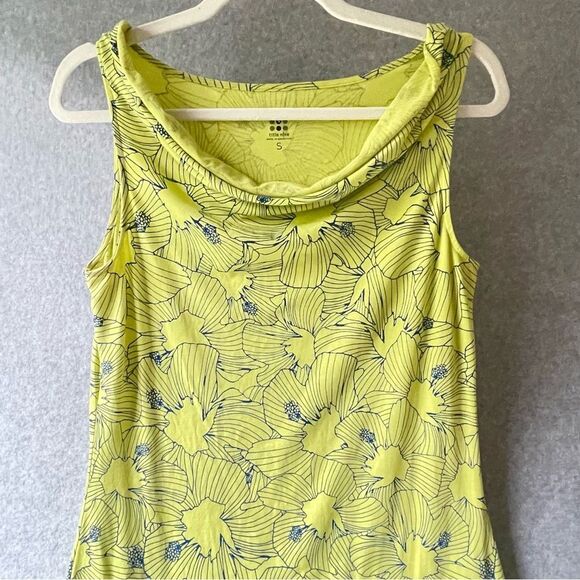 Title Nine Cotton Beach Dress S Yellow Blue Floral #OO - Picture 3 of 10